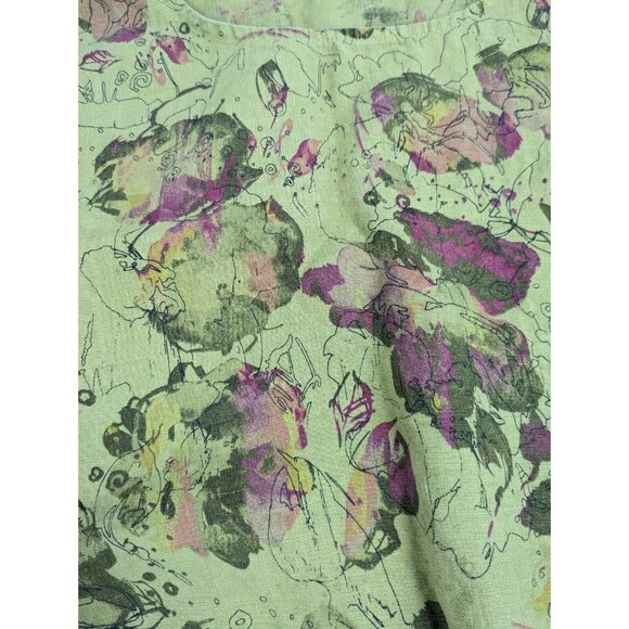 Click by Color‎ Me Cotton Large Abstract Sleeveless Cotton Blouse - Picture 2 of 9